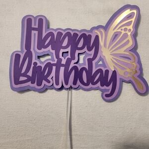 Happy birthday cake topper girls